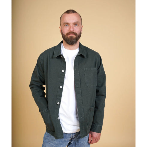 Kilian Men'S Herringbone Overshirt - Bottle Green